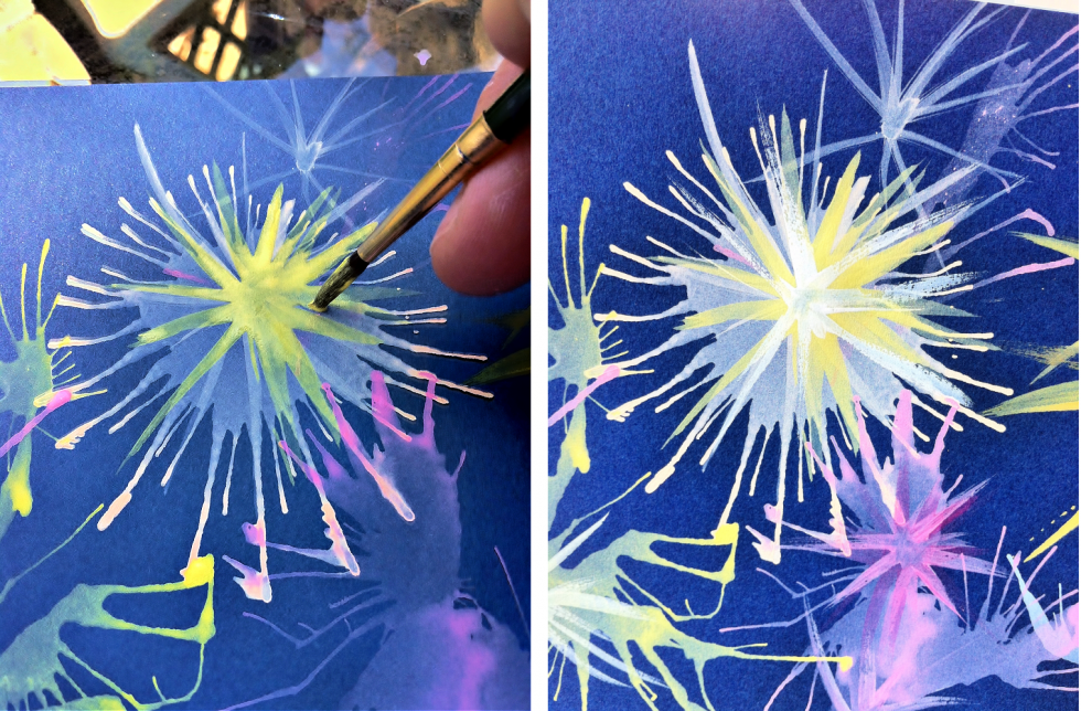 How to Paint With Straws: Fancy Fireworks! | Fine Art Mom